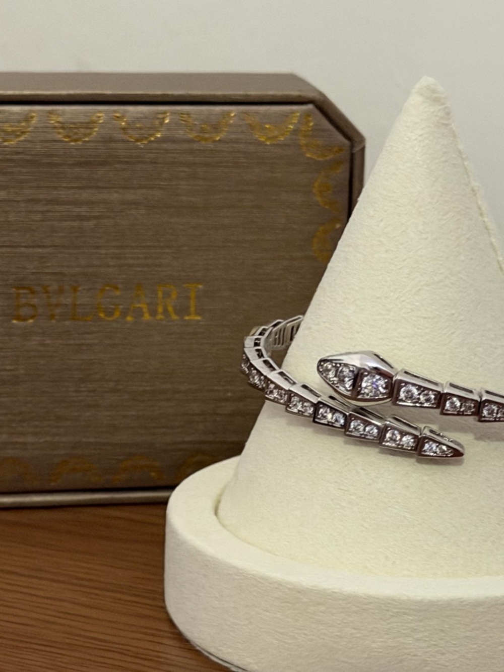White Gold Serpenti Diamond Coil Bracelet - Silver - Picture 6 of 8